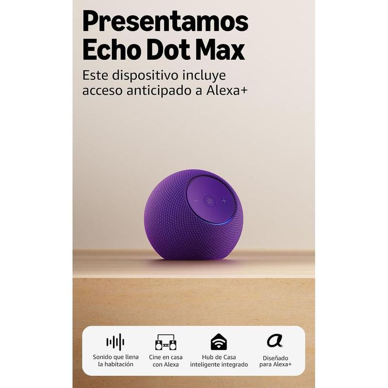 Bocina amazon echo dot max bod6v1h9pm amatista con ia