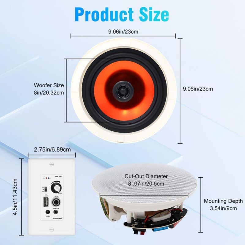 Parlante STUDIOFINIX de Techo Bluetooth 8" 800W 4 Canales
