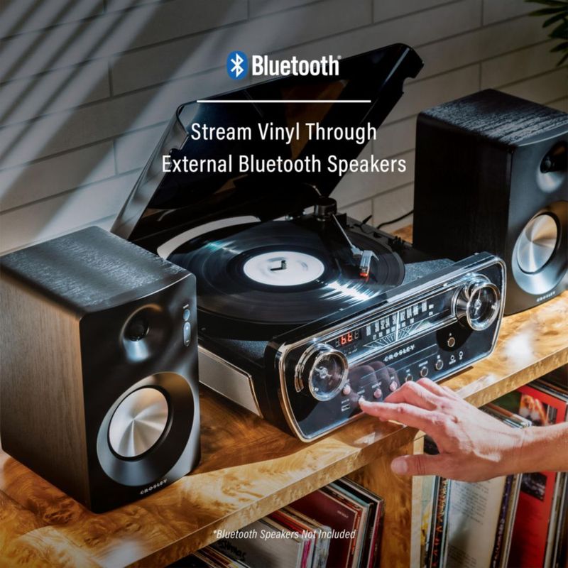 Tocadiscos Crosley CR6047A-BK 7 en 1 Bluetooth Radio con CD