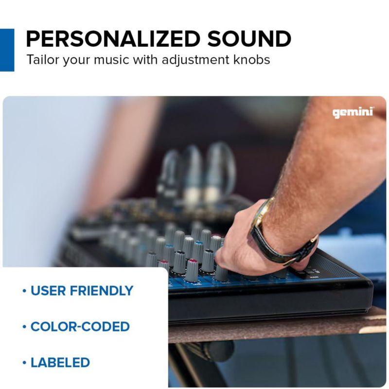 Mezclador de Audio Gemini GEM-08USB Bluetooth USB de 8 Canales