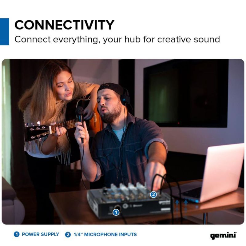 Mezclador de Audio Gemini GEM-08USB Bluetooth USB de 8 Canales