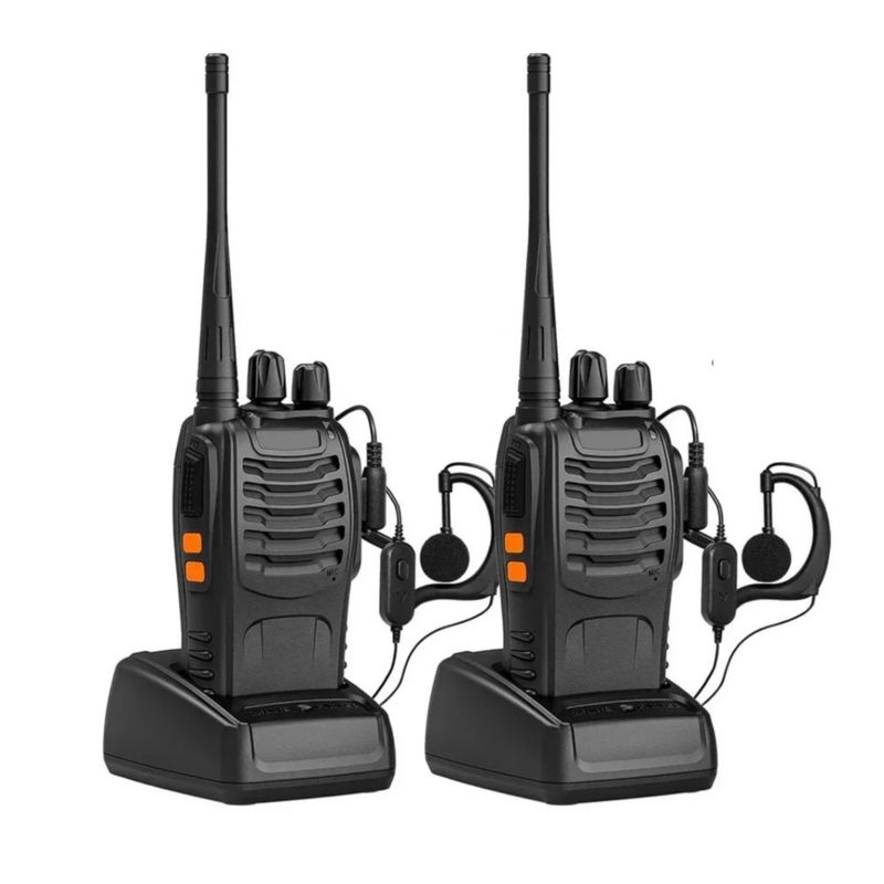 Radio Portátil Radio Walkie-talkie 2 Piezas,  Color Negro
