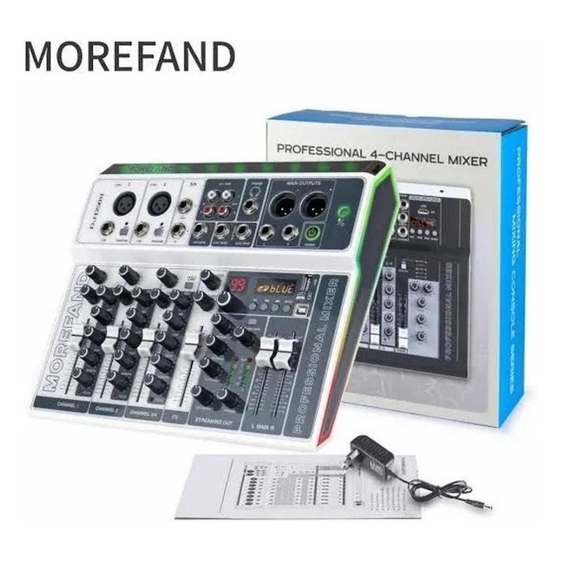 Mezcladora pasiva 4ch rgb bluetooth usb dsp dj-d504