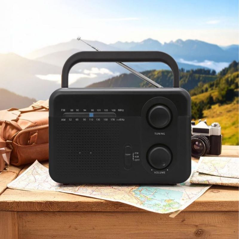 Radio FM AM analógico portátil Negro