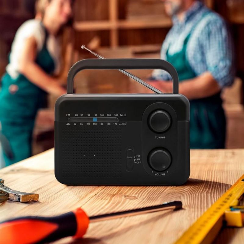 Radio FM AM analógico portátil Negro