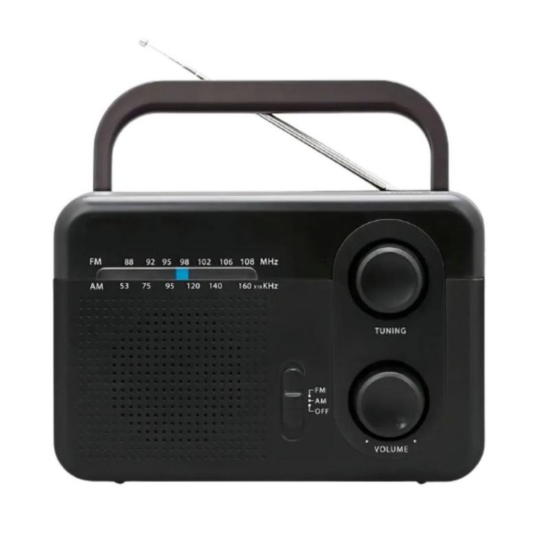 Radio FM AM analógico portátil Negro