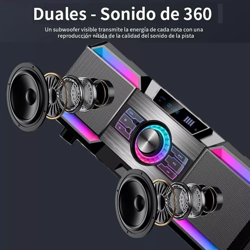 Minicomponente dm-h3001 multimedia speaker sonido 3d rgba