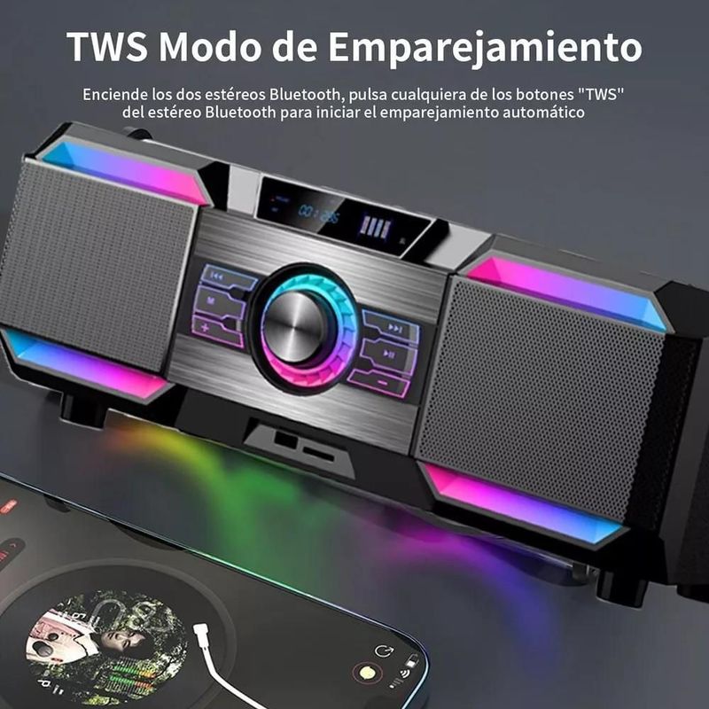 Minicomponente dm-h3001 multimedia speaker sonido 3d rgba