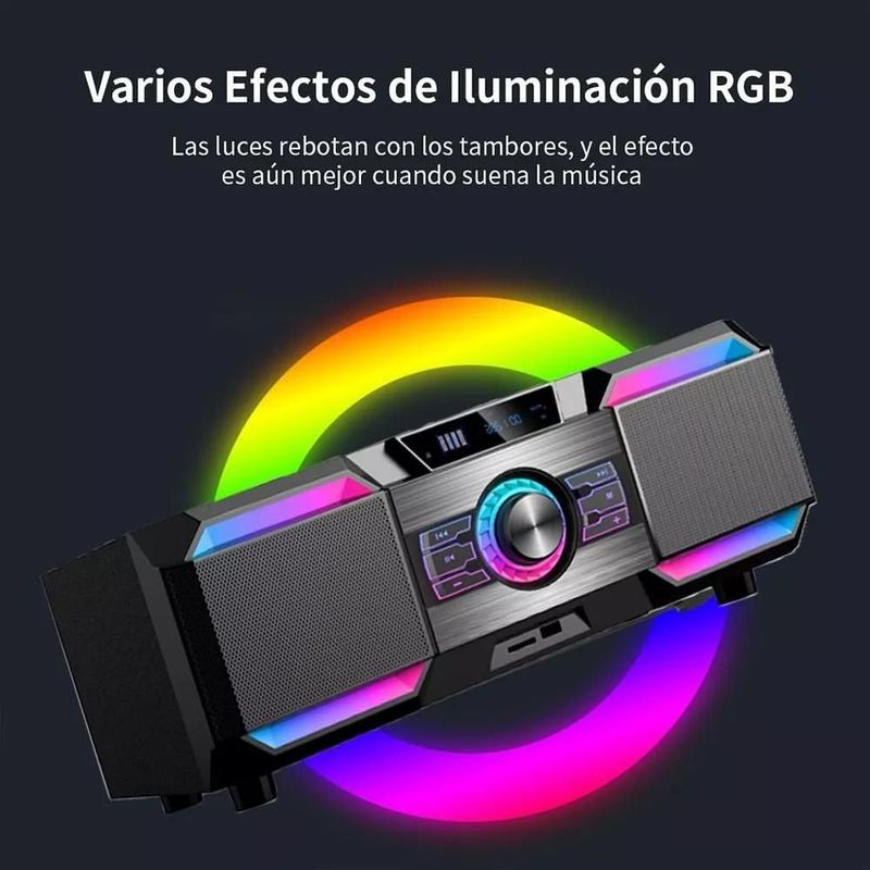 Minicomponente dm-h3001 multimedia speaker sonido 3d rgba