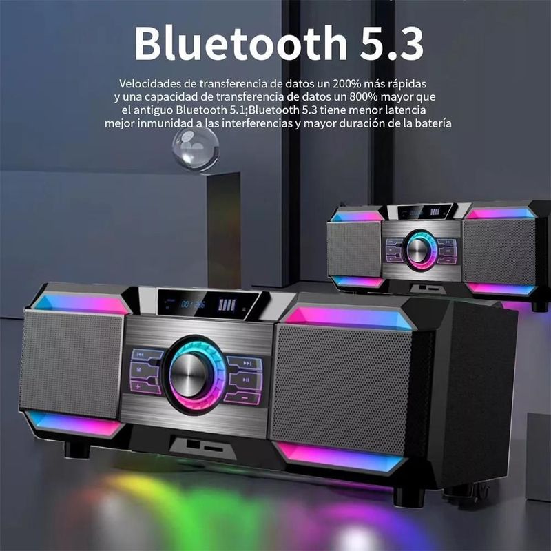 Minicomponente dm-h3001 multimedia speaker sonido 3d rgba