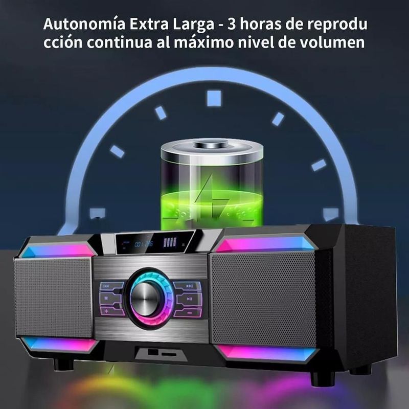 Minicomponente dm-h3001 multimedia speaker sonido 3d rgba