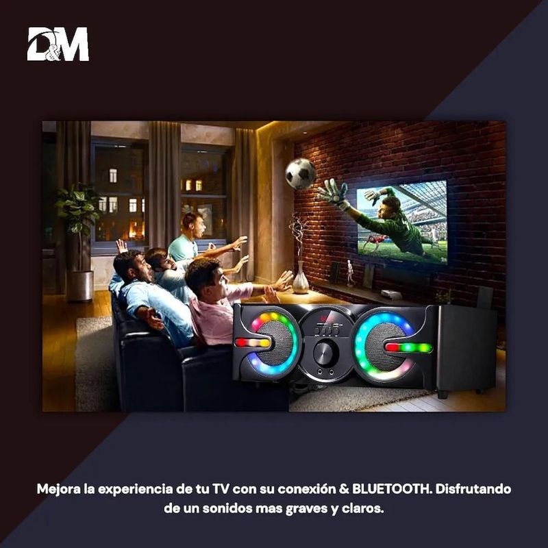 Minicomponente dm-h3007 multimedia speaker sonido 3d rgba