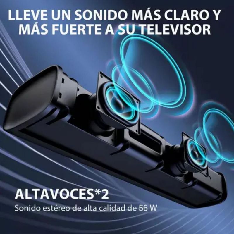 Barra De Sonido Cine En Casa Desmontable Bluetooth Bocinas Negro