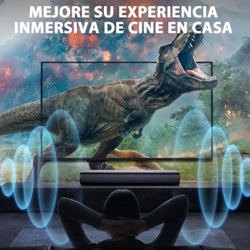 Barra De Sonido Cine En Casa Desmontable Bluetooth Bocinas Negro