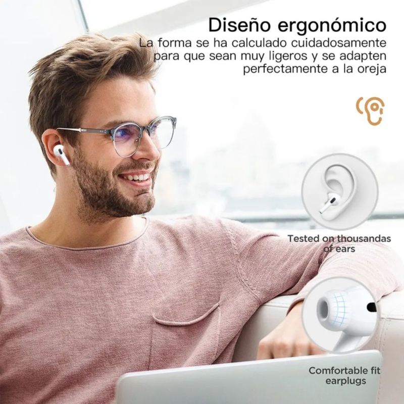 Audífonos Bluetooth Oem Compatible iPhone Android Blanco