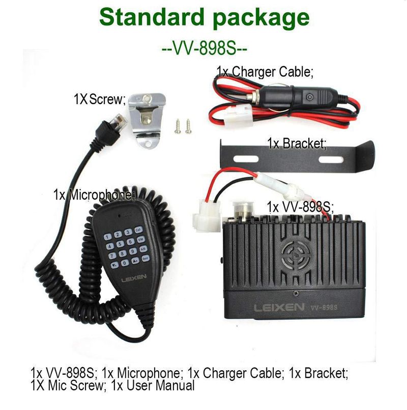 Radio de dos vías Leixen VV-898S 25W UHF/VHF con cable