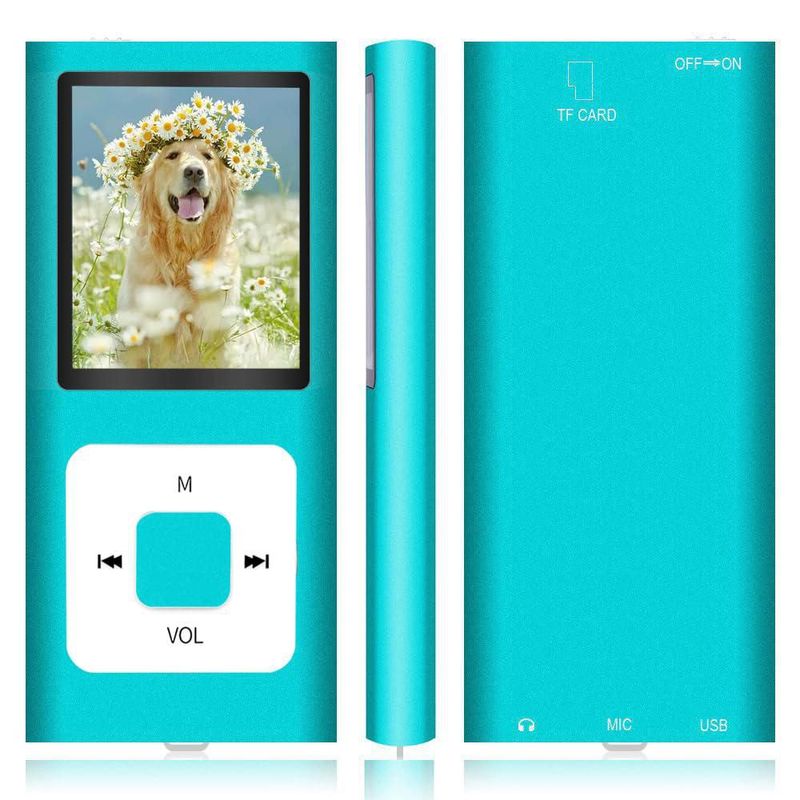 Reproductor MP3 Hotechs 64 GB Pantalla de 182 pulgadas Radio FM Azul
