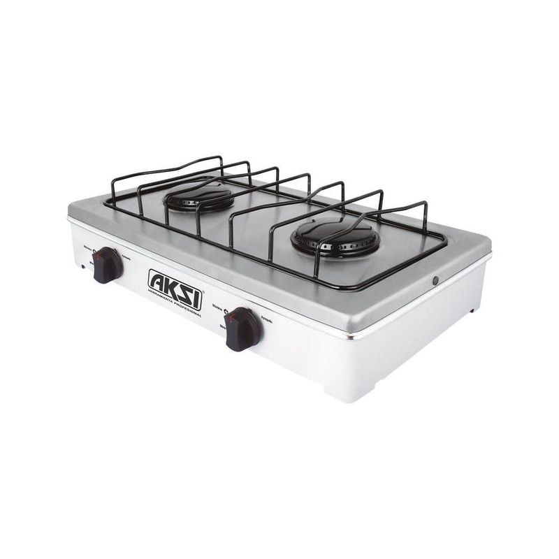 Estufa 2 Quemadores Aksi Acero Inoxidable de Mesa