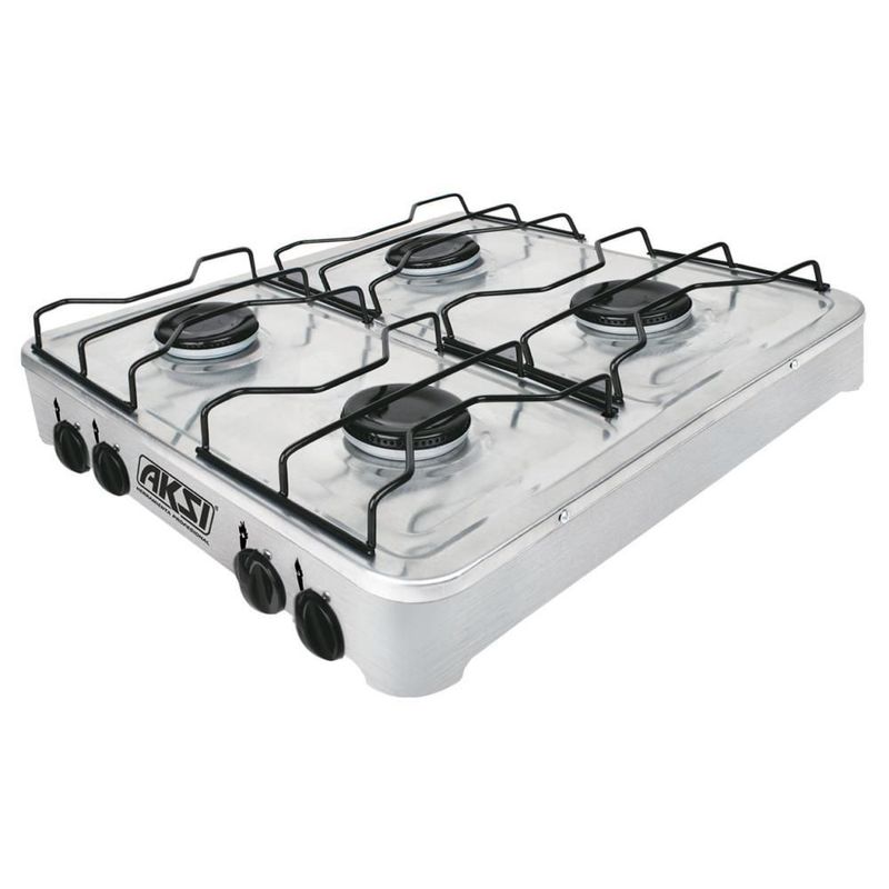 Parrilla Estufa De Mesa Aksi 4 Quemadores Acero Inoxidable
