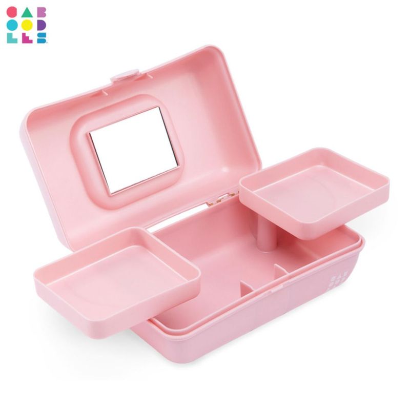 Caja de maquillaje Caboodles 14 cm rosa brillante con 2 bandejas