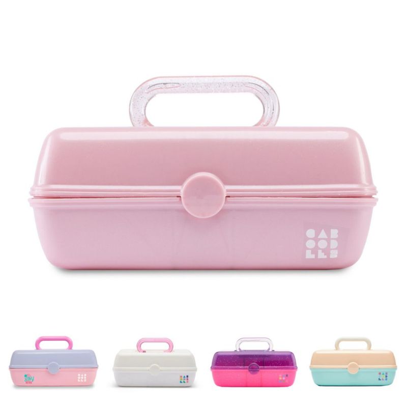 Caja de maquillaje Caboodles 14 cm rosa brillante con 2 bandejas