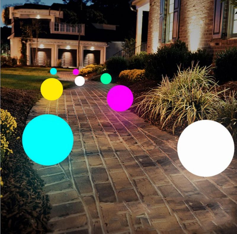 Luz LED esférica Hathdia 15 cm multicolor impermeable con control remoto