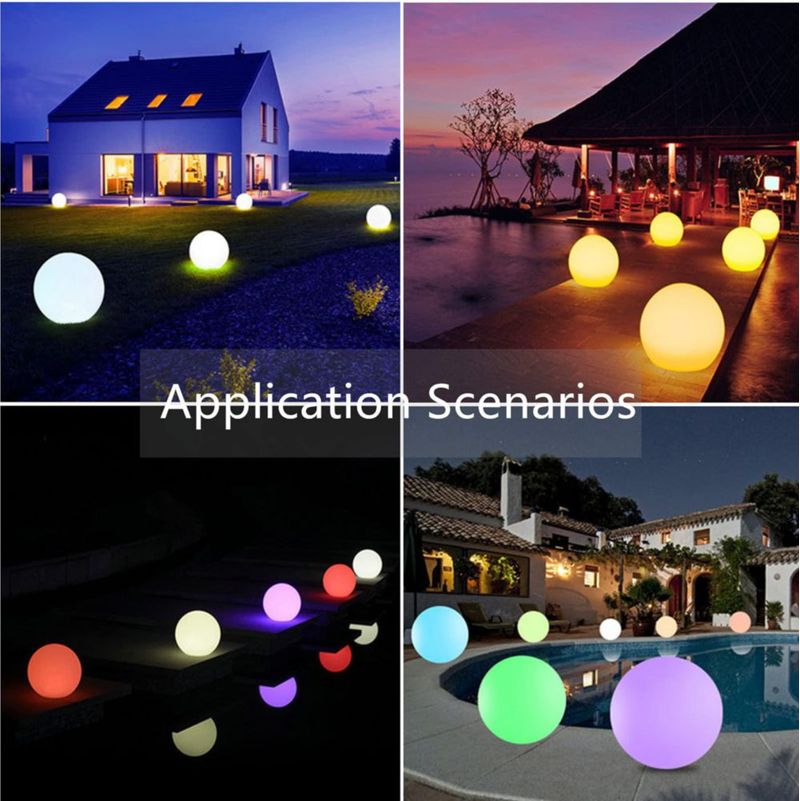 Luz LED esférica Hathdia 15 cm multicolor impermeable con control remoto