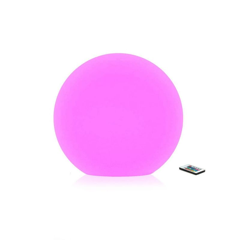 Luz LED esférica Hathdia 15 cm multicolor impermeable con control remoto