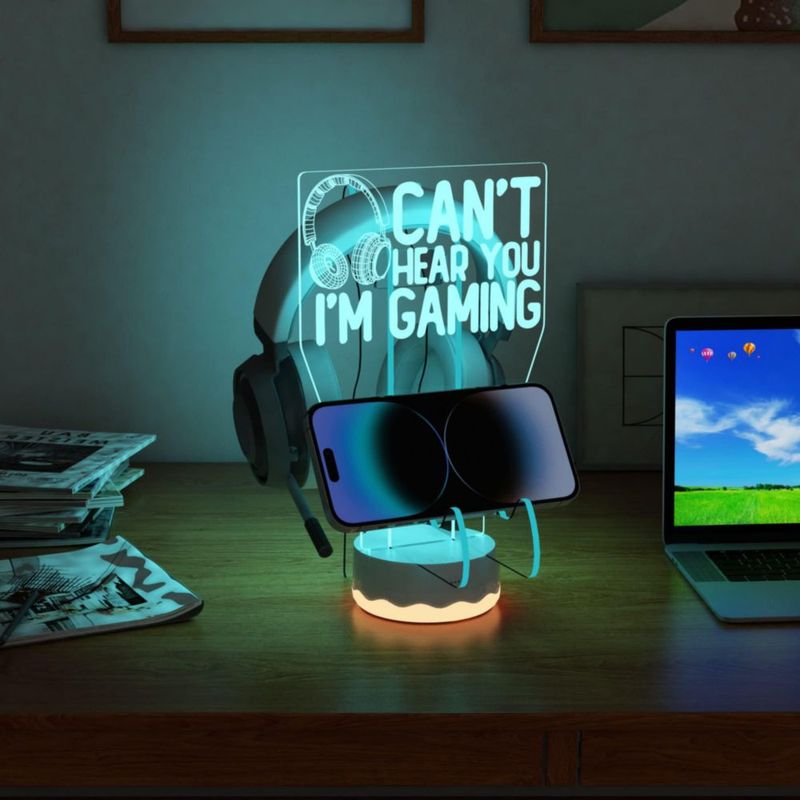 Soporte para auriculares Ammonite 3D LED de 16 colores