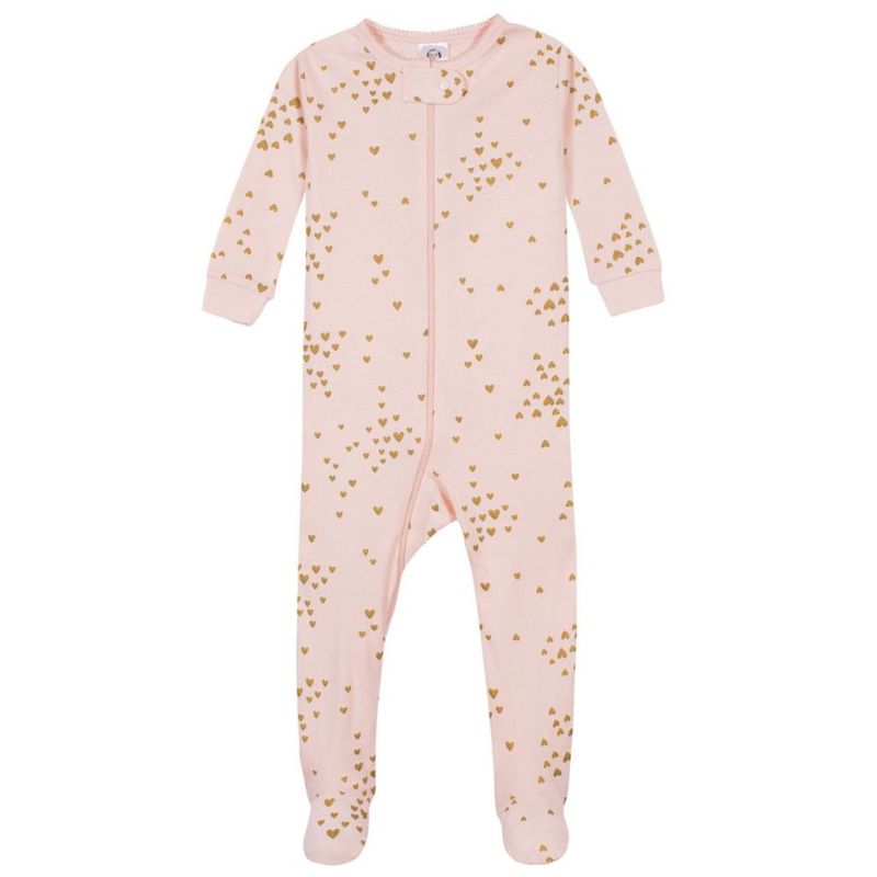 PAJAMAS Gerber 12 meses rosa pack de 4 con pies