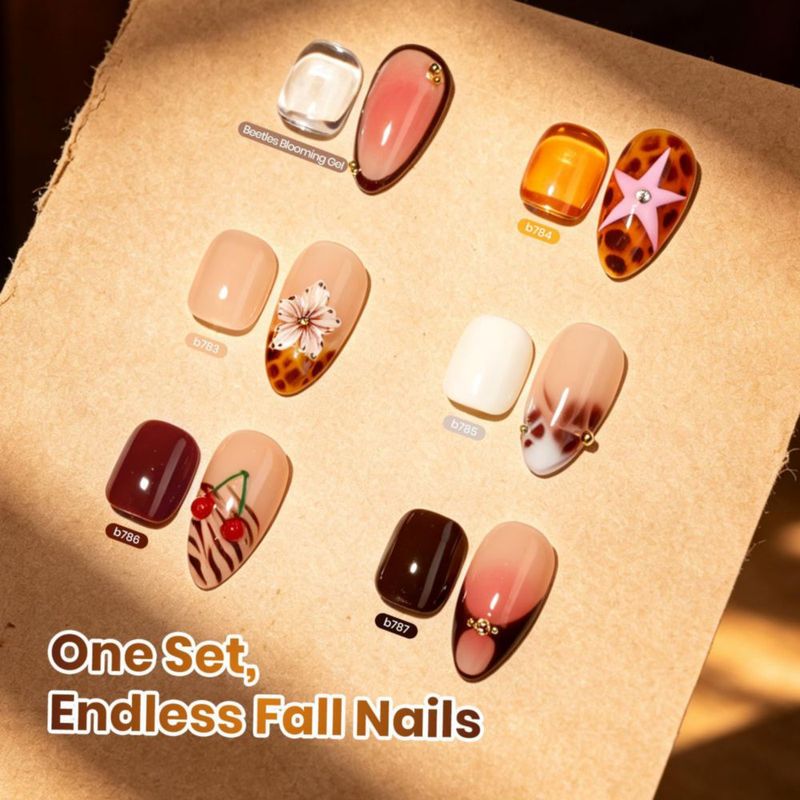 Set de esmaltes de gel beetles Otoño + Gel Blooming