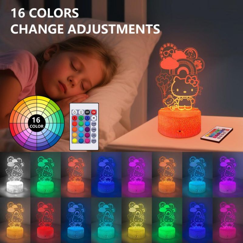 Lámpara de noche COBIKU Kitty con control remoto de 16 colores