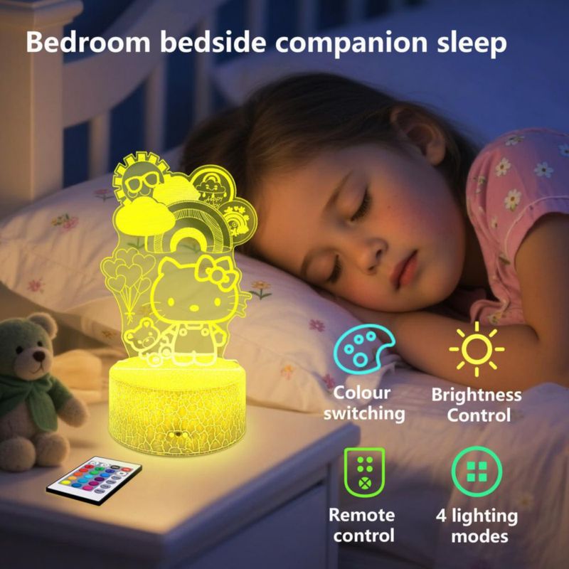 Lámpara de noche COBIKU Kitty con control remoto de 16 colores