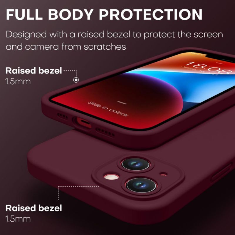 Funda CellEver iPhone 14 color vino antiaceite