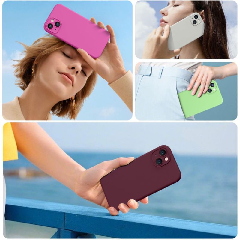 Funda CellEver iPhone 14 color vino antiaceite