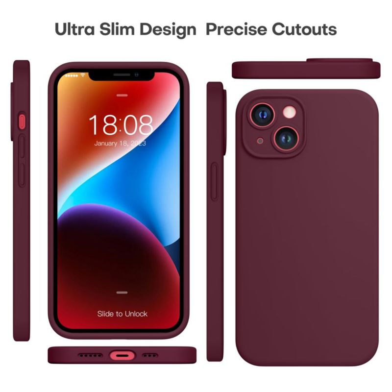 Funda CellEver iPhone 14 color vino antiaceite
