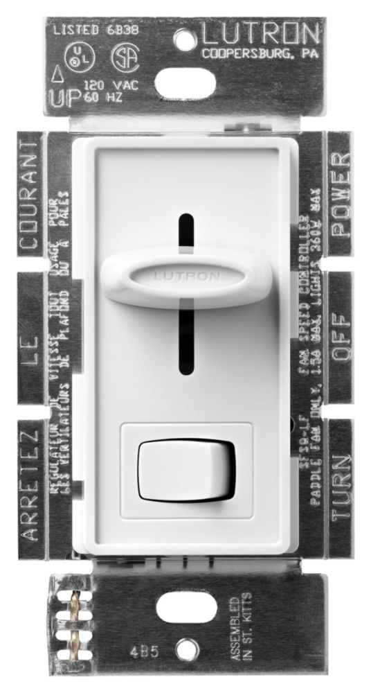 Control de Ventilador Lutron Skylark Blanco 120V
