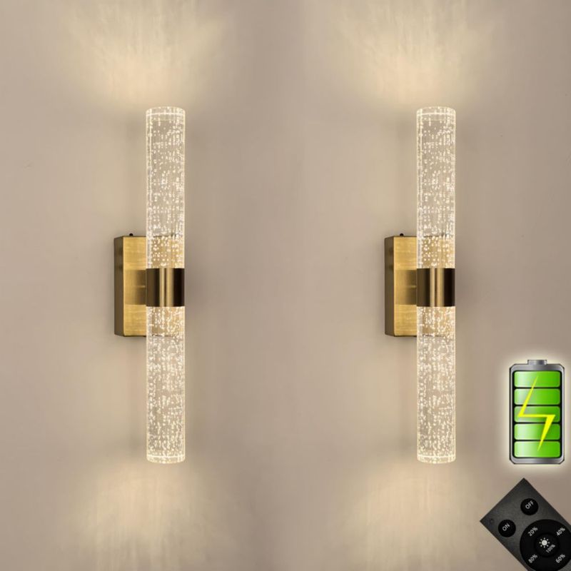 Apliques de pared inalámbricos Reddragon Lighting en oro – juego de 2