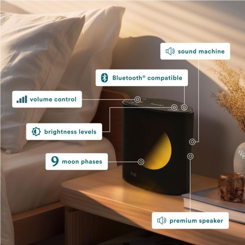 Reloj Despertador Bluetooth Homedics Sound Sleep Moon