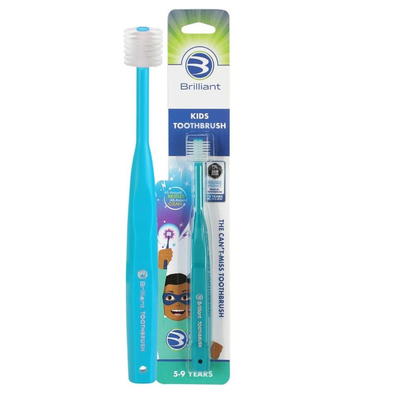 Cepillo de dientes Brilliant Kids 5-9 años color verde azulado - 1 unidad
