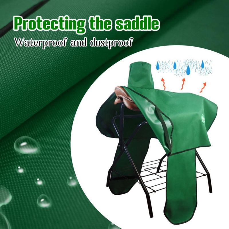 Funda para Silla de Montar Western Paloura 91x96 cm Verde con 6 Correas