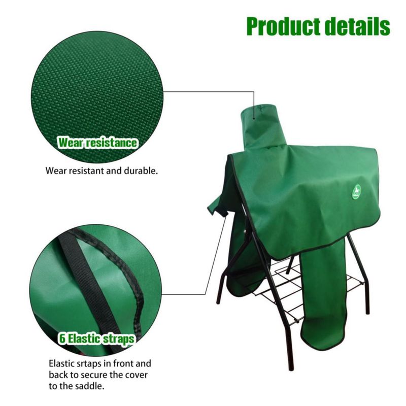 Funda para Silla de Montar Western Paloura 91x96 cm Verde con 6 Correas