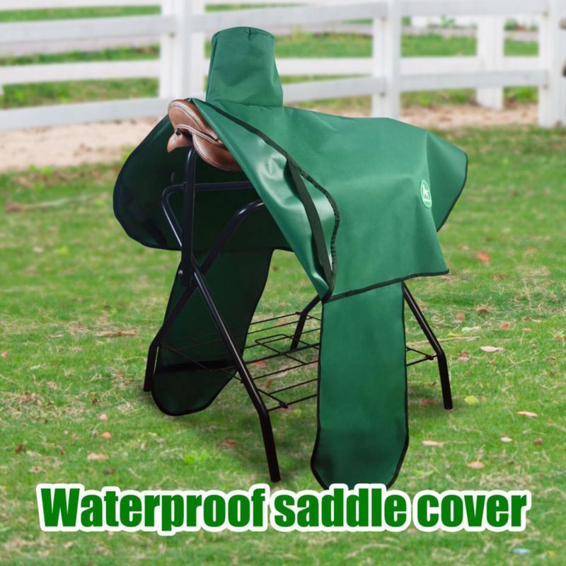 Funda para Silla de Montar Western Paloura 91x96 cm Verde con 6 Correas