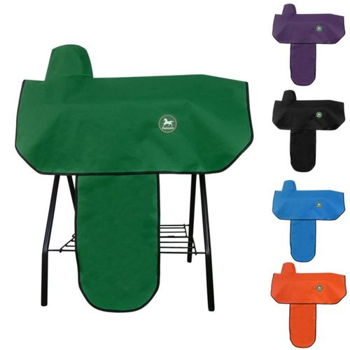 Funda para Silla de Montar Western Paloura 91x96 cm Verde con 6 Correas