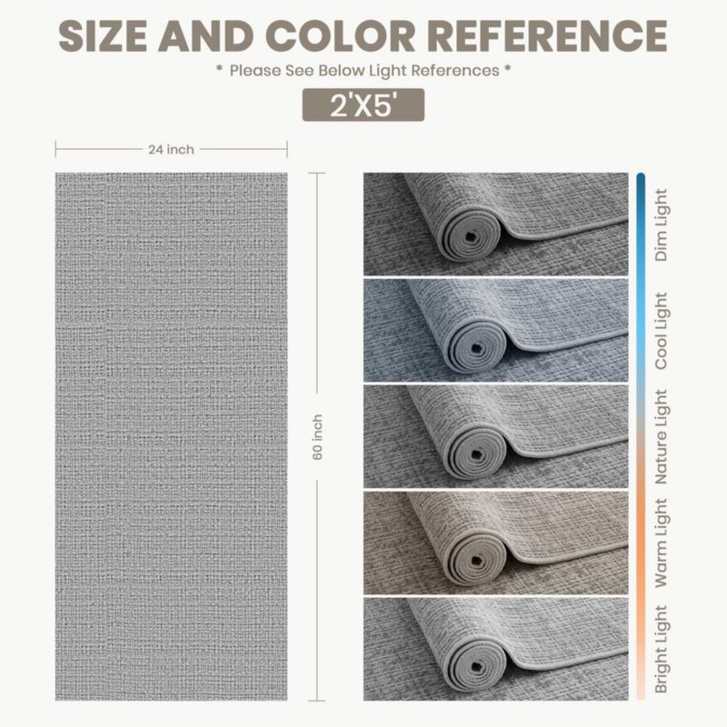 Alfombra corredor Art&Tuft gris antideslizante 152 cm x 76 cm