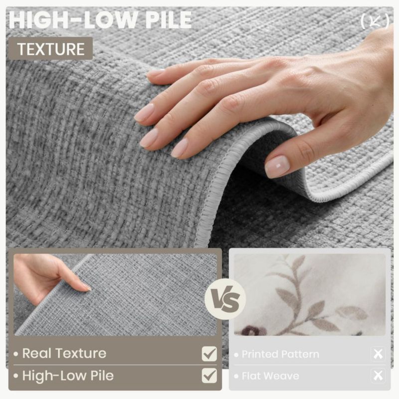 Alfombra corredor Art&Tuft gris antideslizante 152 cm x 76 cm