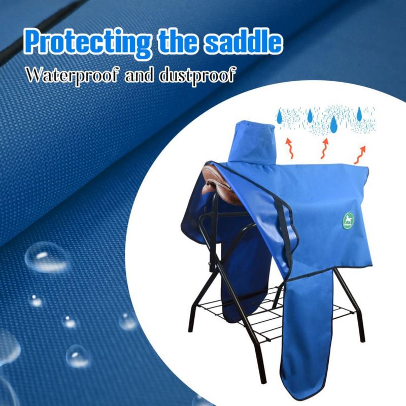 Funda para Silla de Montar Paloura Azul de 6 Correas Impermeable