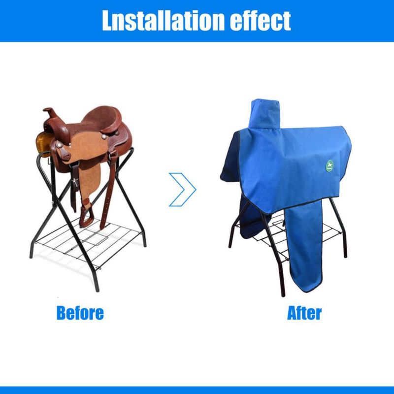 Funda para Silla de Montar Paloura Azul de 6 Correas Impermeable