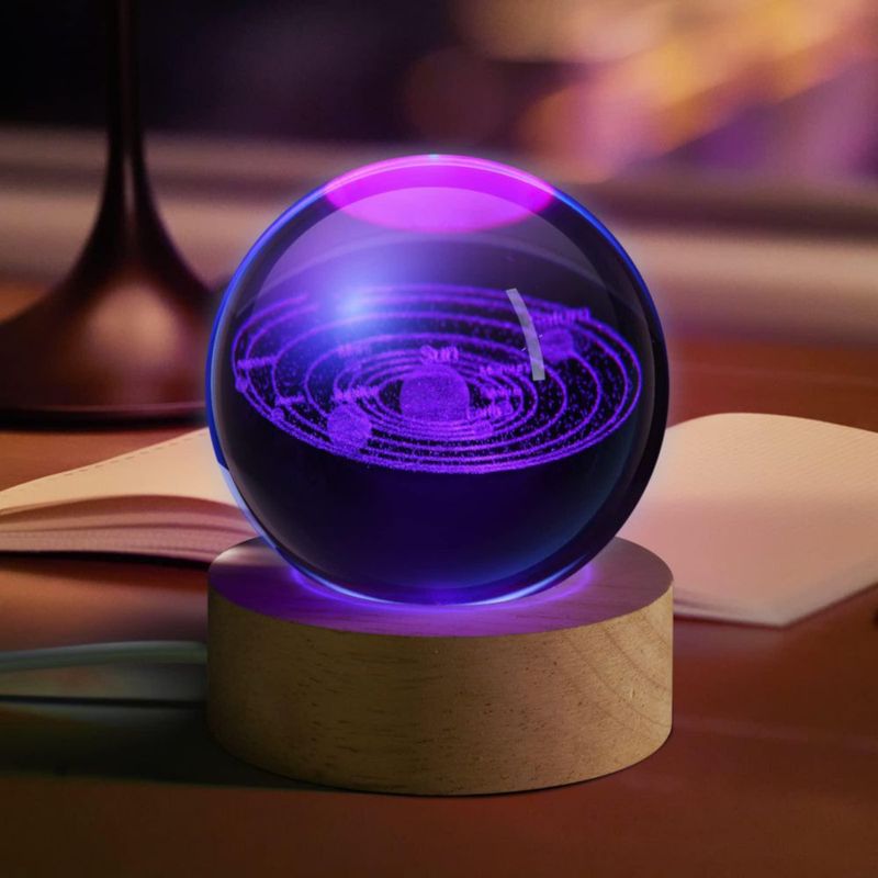 Luz nocturna JANARARY 3D Galaxy Crystal Ball con mando a distancia