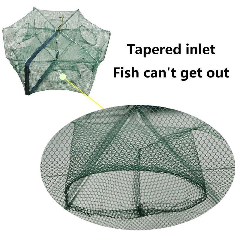Trampa de pesca HunterBee plegable de nailon con 6 agujeros